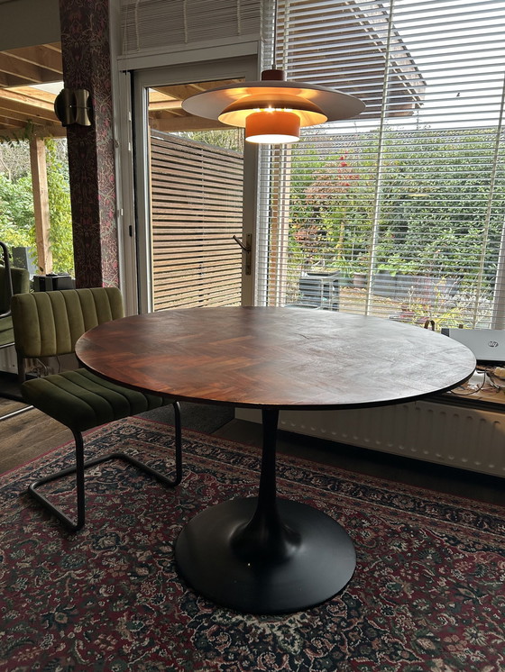 Image 1 of Round Dining Table Herringbone