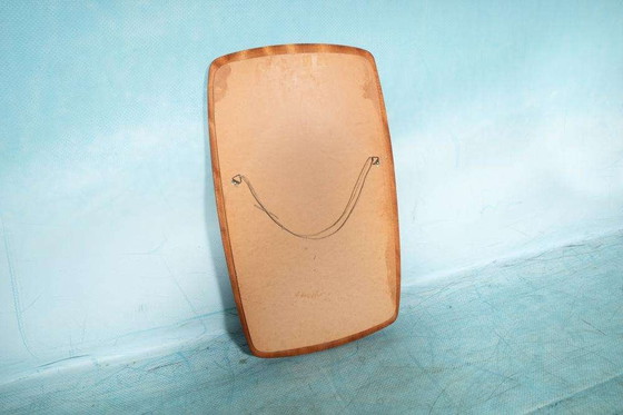 Image 1 of Specchio vintage in teak organico anni '60, specchio di metà secolo