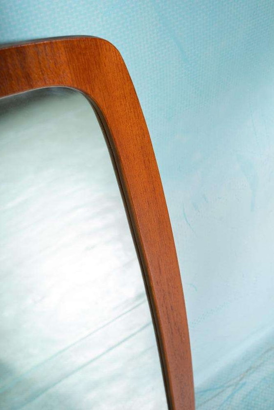Image 1 of Specchio vintage in teak organico anni '60, specchio di metà secolo