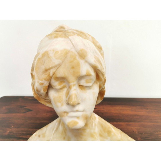 Image 1 of Vintage alabaster marble sculpture of a woman