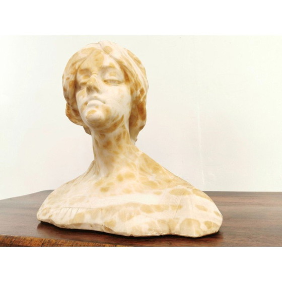 Image 1 of Vintage alabaster marble sculpture of a woman