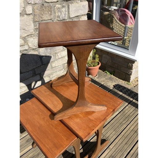 Vintage teak nesting tables by Victor Bramwell Wilkins for G-plan