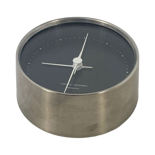 Henning Koppel For Georg Jensen - Wall Mounted Clock - Working On Battery - Stainless Steel - Ø10Cm