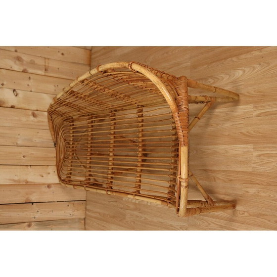 Image 1 of Vintage bamboo and rattan chaise longue, Italy 1970