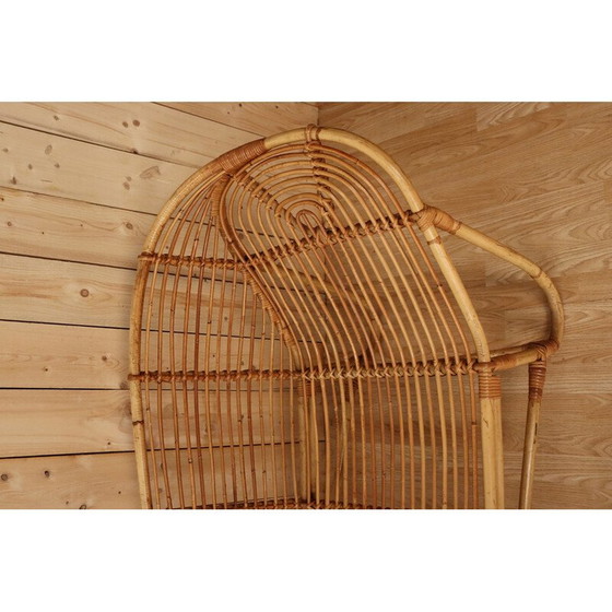 Image 1 of Vintage bamboo and rattan chaise longue, Italy 1970