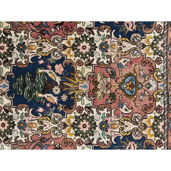 Image 1 of Vintage oriental hand-knotted wool rug with bird decoration, 1970