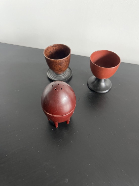 Image 1 of Set di uova in bachelite vintage con razzo di sale
