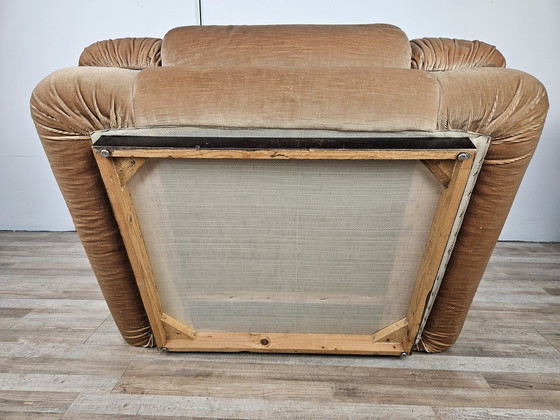 Image 1 of Mid Century Armchair In Fabric And Tubular Steel