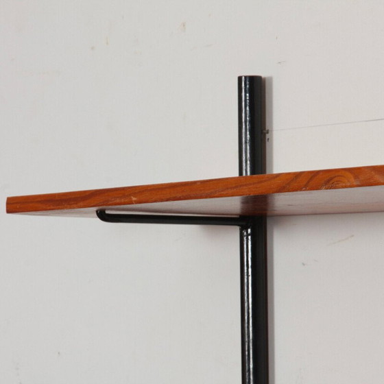 Image 1 of Scaffale vintage a 2 ripiani in legno e metallo, 1960