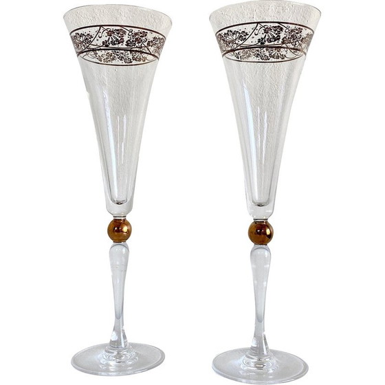 Image 1 of Vintage crystal Godiva champagne glasses, France
