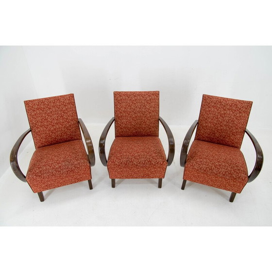 Image 1 of Set of 3 vintage armchairs by Jindrich Halabala, 1940
