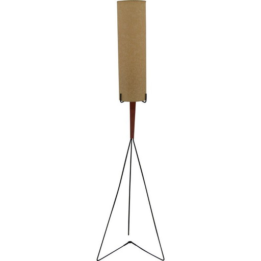 Mid-century metal and parchment paper floor lamp, Europe 1960s