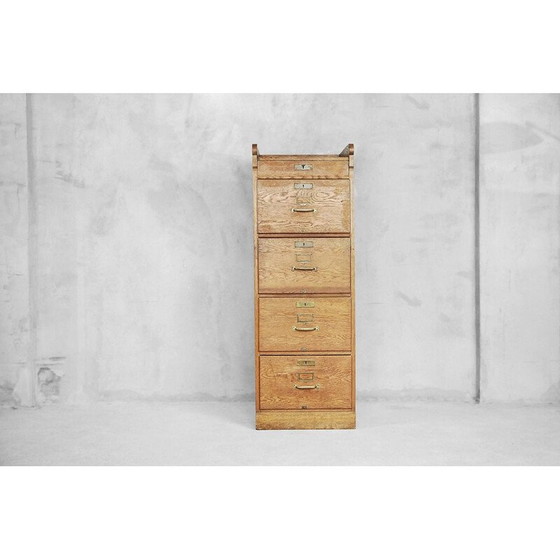 Image 1 of Vintage oakwood chest of drawers, England 1930