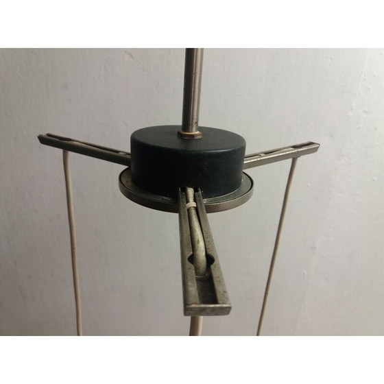 Image 1 of Vintage glass and metal chandelier, Czechoslovakia 1965