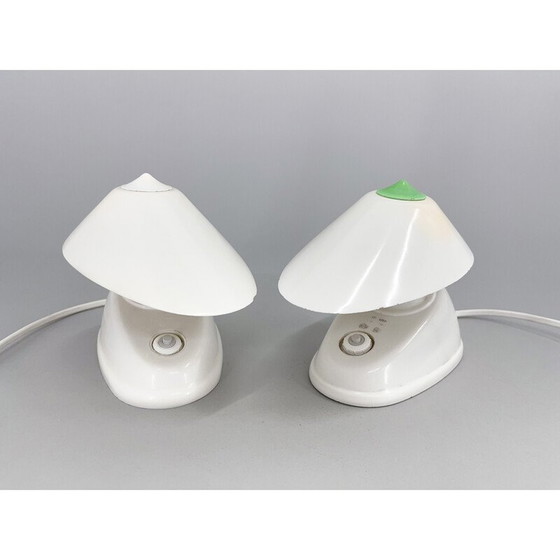 Image 1 of Pair of vintage white bakelite table lamps, Czechoslovakia 1960