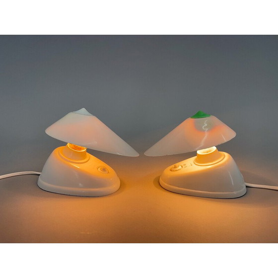 Image 1 of Pair of vintage white bakelite table lamps, Czechoslovakia 1960