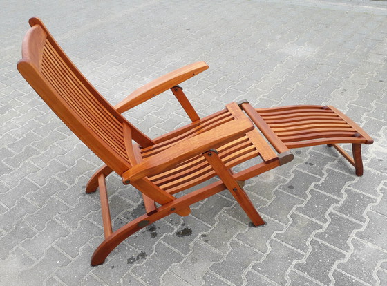 Image 1 of Teak & Garden teak deck chair/lounger, folding