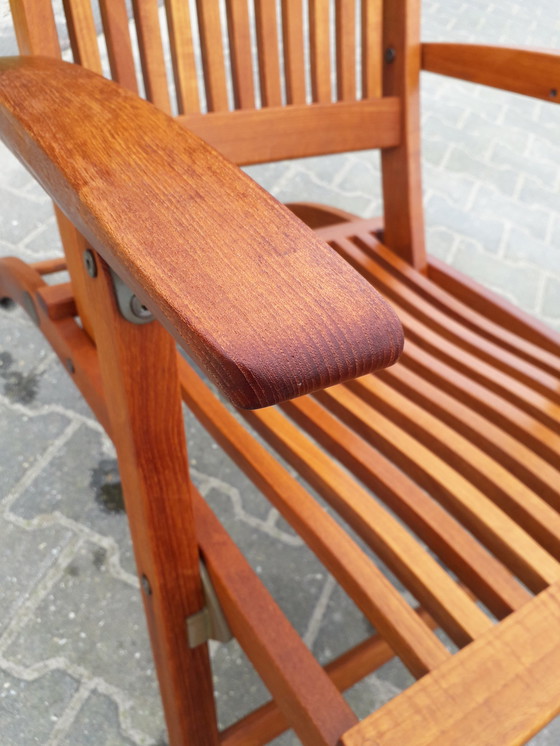 Image 1 of Teak & Garden teak deck chair/lounger, folding