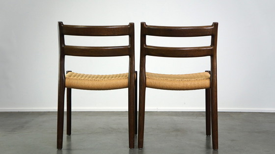 Image 1 of 8 x Vintage Niels Otto Møller Danish design dining chair model no. 84