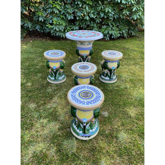 Image 1 of Vintage multicolored garden set with elephants, 1960-1970s