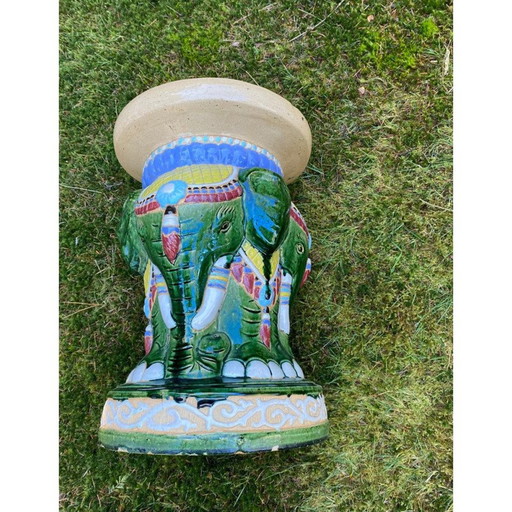 Vintage multicolored garden set with elephants, 1960-1970s