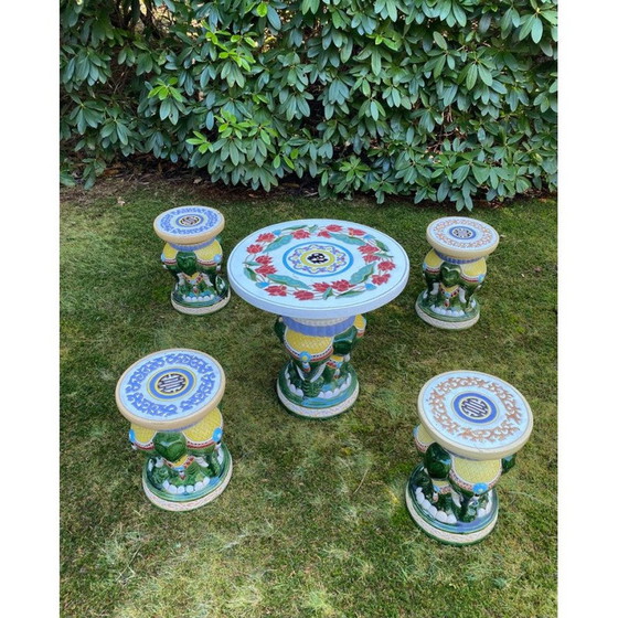 Image 1 of Vintage multicolored garden set with elephants, 1960-1970s
