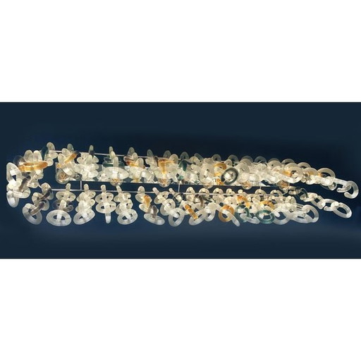 Contemporary Multicolor Chains Murano Glass Flush Mount