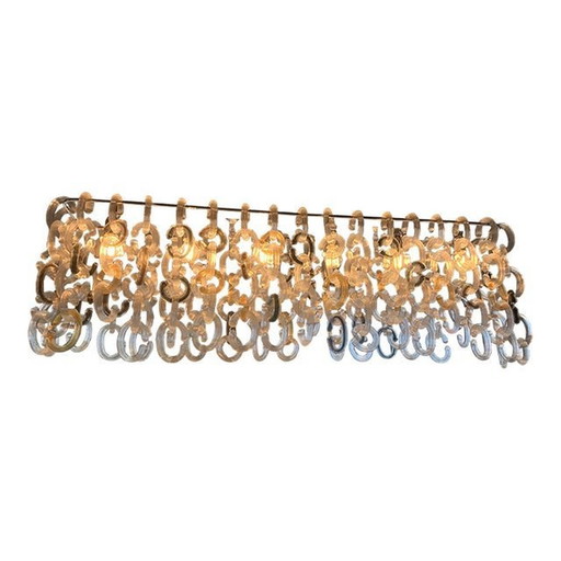 Contemporary Multicolor Chains Murano Glass Flush Mount