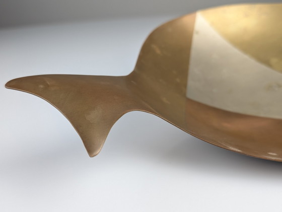 Image 1 of Fish-Shaped Centerpiece, Copper And Brass With Mixed Metals, E. Cabello, 1960S