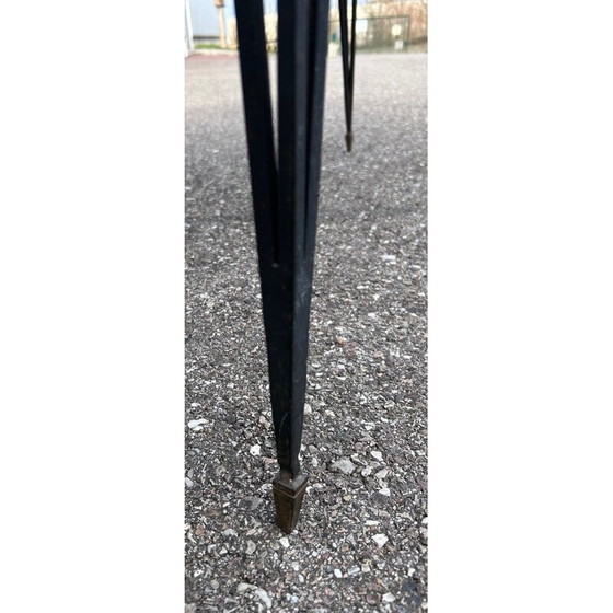 Image 1 of Vintage wrought iron and opaline glass coffee table, 1950