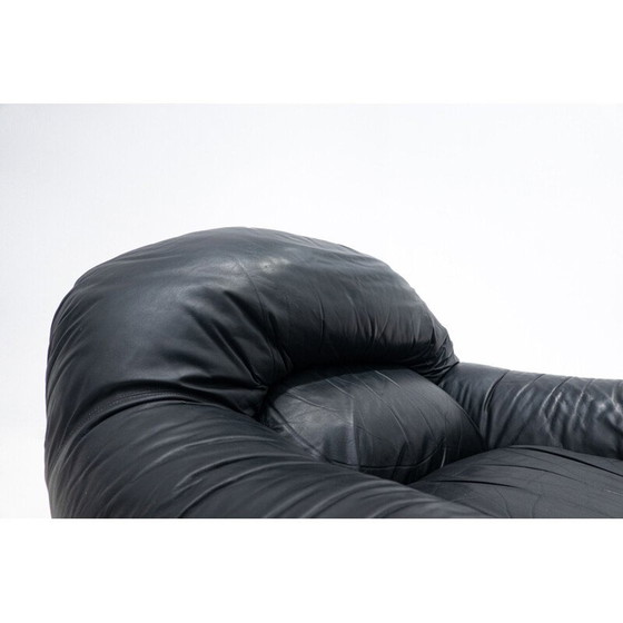 Image 1 of Pair of vintage black leather armchairs, 1960