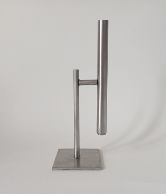 Image 1 of Post-Modern-Constructivist Steel Design Vase C. 1990