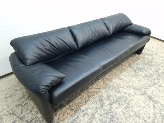 Image 1 of Cassina Maralunga three-seater designer sofa leather sofa couch Magistretti