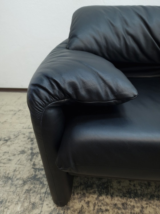 Image 1 of Cassina Maralunga three-seater designer sofa leather sofa couch Magistretti