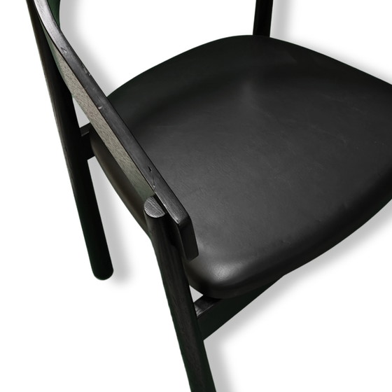 Image 1 of Homerun Dining Chair By Fest - Black - Natural With Vegan Leather Seat 