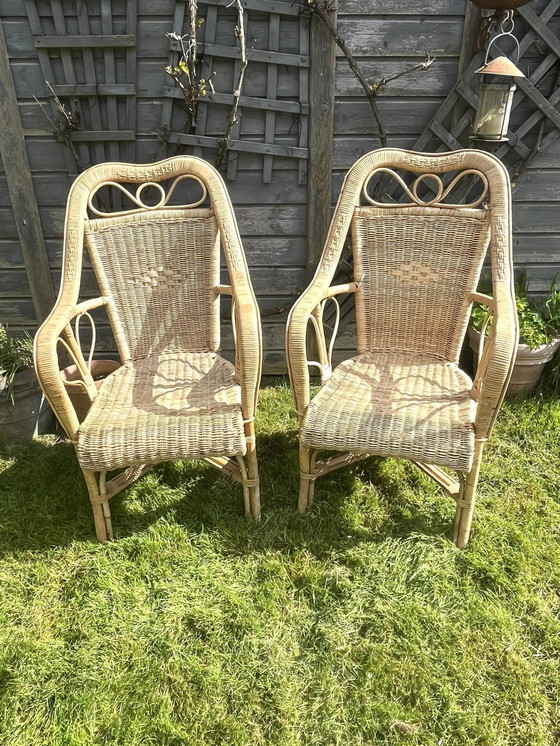 Image 1 of Duo Of Wicker Armchairs