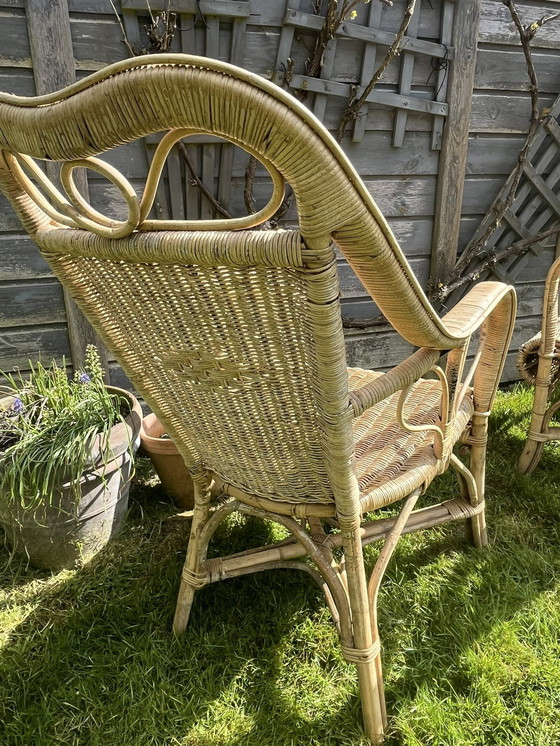 Image 1 of Duo Of Wicker Armchairs