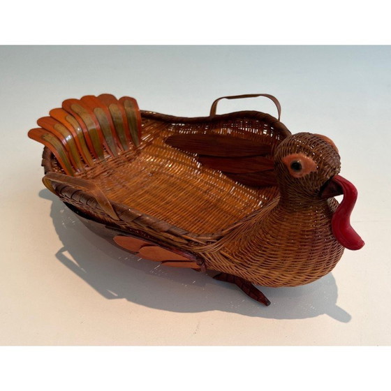 Image 1 of Vintage rattan pocket turkey, France 1950