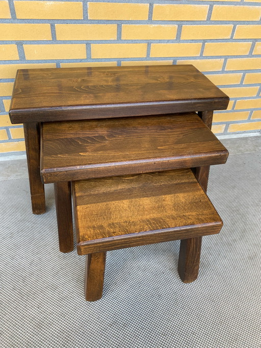 3x Brutalist side table / stool