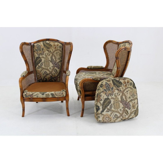 Image 1 of Pair of vintage rattan armchairs, Italy 1960s