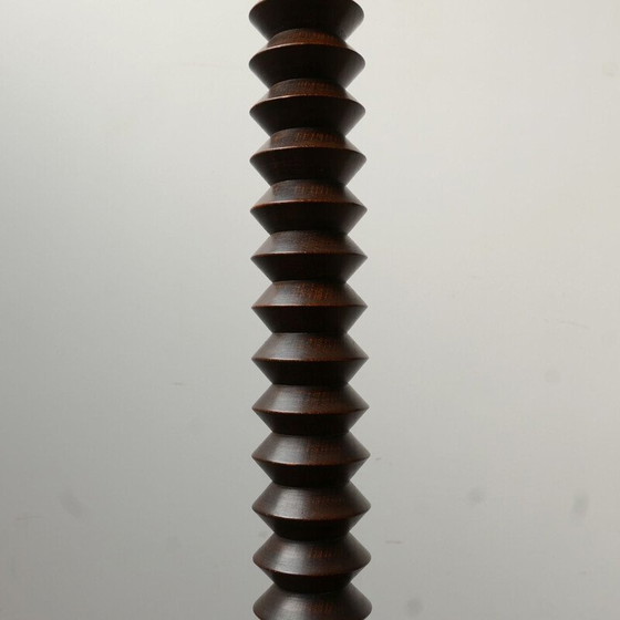 Image 1 of Vintage turned wood Art Deco floor lamp, France 1940