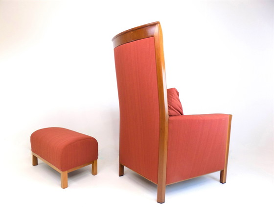 Image 1 of Giorgetti New Gallery Art Deco Armchair With Ottoman By Umberto Asnago