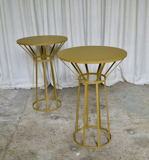 2x Metal side tables