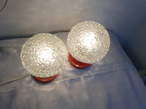 Image 1 of 2 bedside lamps Ball lamp Bubble glass Space age