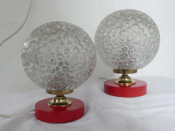 Image 1 of 2 lampes de chevet Lampe boule Bubble glas Space age