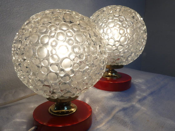 Image 1 of 2 lampes de chevet Lampe boule Bubble glas Space age