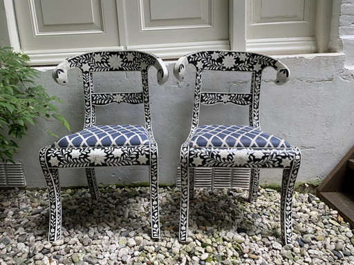 2x Bone Inlay chairs