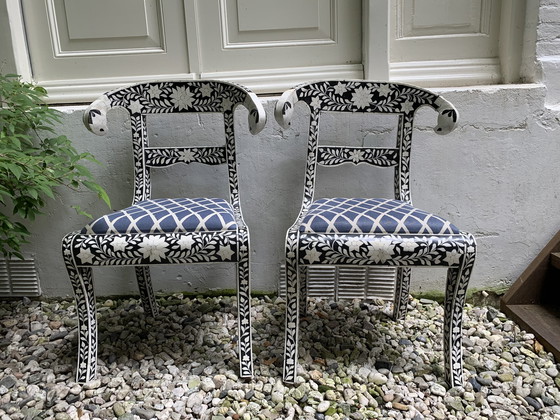 Image 1 of 2x Bone Inlay chairs