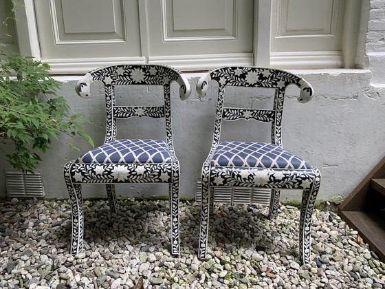 Image 1 of 2x Bone Inlay chairs