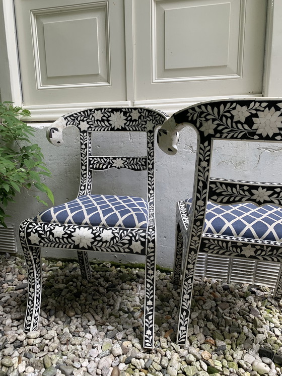 Image 1 of 2x Bone Inlay chairs